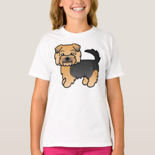 Black And Tan Norfolk Terrier Cute Cartoon Dog T-Shirt