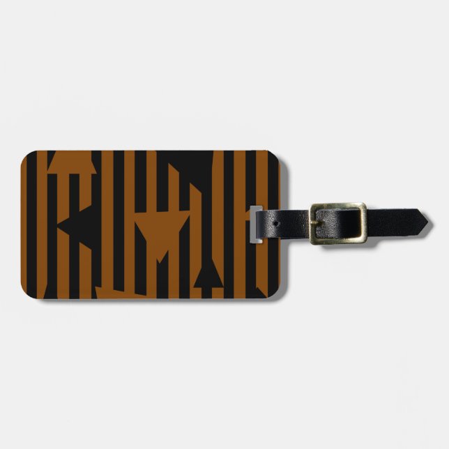 Black and Tan Personalized Luggage Tag (Front Horizontal)
