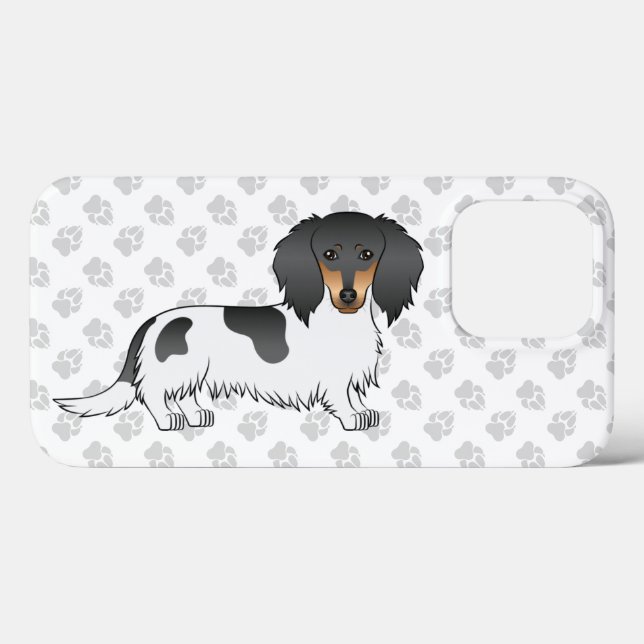 Black And Tan Piebald Long Hair Dachshund Dog Case-Mate iPhone Case (Back (Horizontal))