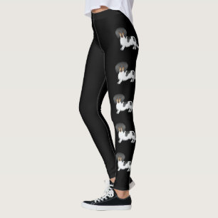 Black And Tan Piebald Long Hair Dachshund Dogs Leggings