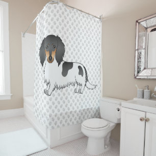Black And Tan Piebald Long Hair Dachshund & Paws