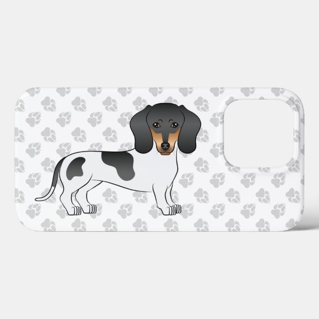 Black And Tan Piebald Short Hair Dachshund & Paws Case-Mate iPhone Case (Back (Horizontal))