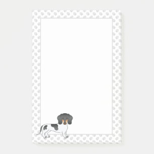 Black And Tan Piebald Short Hair Dachshund & Paws Post-it Notes