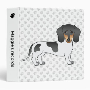 Black And Tan Piebald Short Hair Dachshund & Text Binder