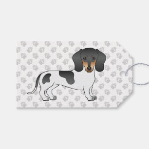 Black And Tan Pied Smooth Hair Dachshund Cute Dog Gift Tags
