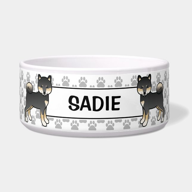 Black And Tan Shiba Inu Cute Dog With Pet's Name (Front)