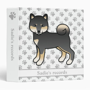 Black And Tan Shiba Inu Dog & Pet Records Text Binder