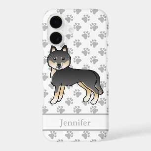 Black And Tan Siberian Husky Cartoon Dog & Name