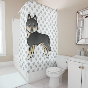 Black And Tan Siberian Husky Cute Cartoon Dog