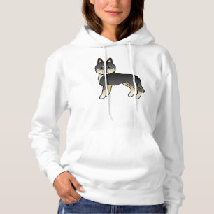 Black And Tan Siberian Husky Cute Cartoon Dog Hoodie