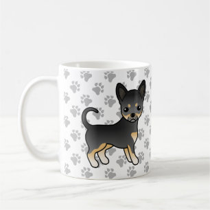 Black And Tan Smooth Coat Chihuahua Dog & Paws Coffee Mug