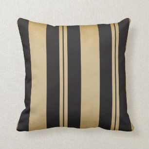 Black and Tan Stripe Throw Pillow