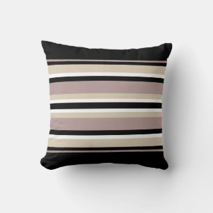 Black and Tan Stripes Throw Pillow
