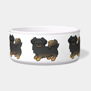 Black And Tan Tibetan Spaniel Cartoon Dog