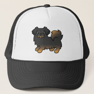 Black And Tan Tibetan Spaniel Cute Cartoon Dog Trucker Hat