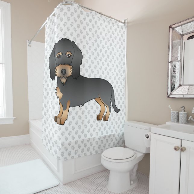 Black And Tan Wire Haired Dachshund Dog With Paws (In Situ)