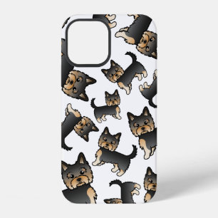 Black And Tan Yorkshire Terrier Dog Pattern iPhone 12 Case