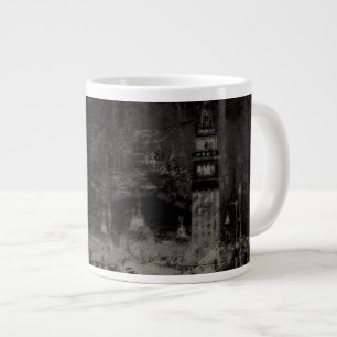 Black and Taupe Distressed Skyline Venice Italy Large Coffee Mug