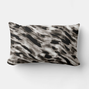 Black and Taupe Silk Abstract Pillow