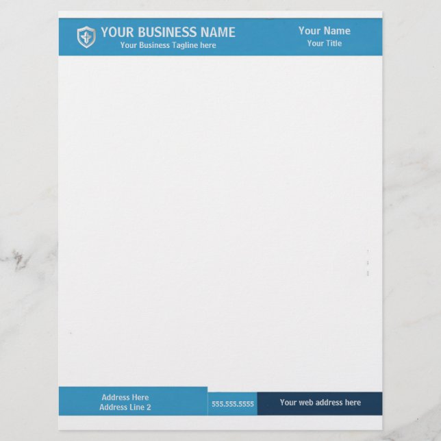 Black and Teal Banner Corporate Letterhead (Front)