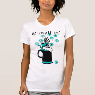 Black and Teal Beer Stein and Flowers Oktoberfest T-Shirt