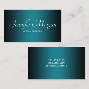 Black and Teal Elegant Ombre Business Card