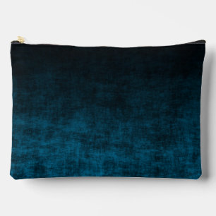 Black and Teal Grunge Ombre Texture Accessory Pouch
