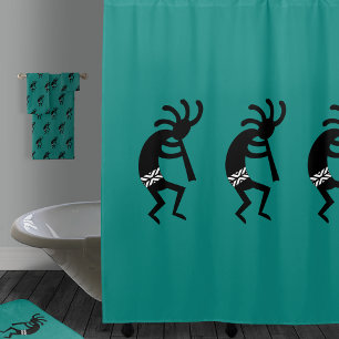 Black And Teal Kokopelli Southwestern Design