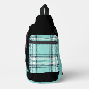 Black and Teal Plaid Print Cut Sew Bag