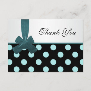 Black and teal polka dots Thank You