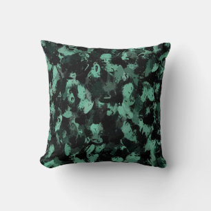 Black and Teal Throw Pillow
