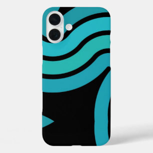 Black and Turquois  iPhone 16 Plus Case