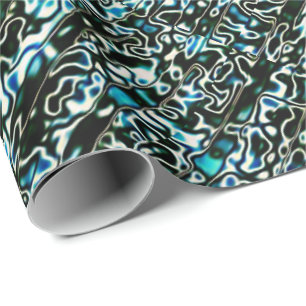 Black and Turquoise Cheetah Print  Wrapping Paper