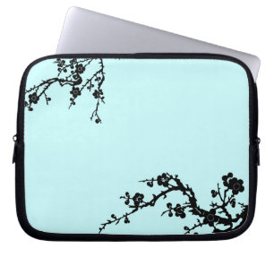 Black and Turquoise Floral Laptop Case