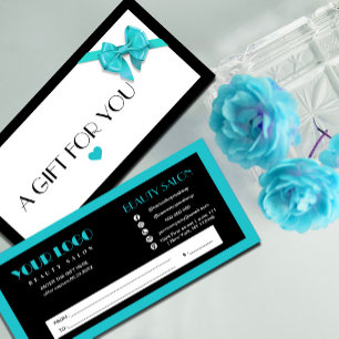 Black and Turquoise heart logo gift certificate