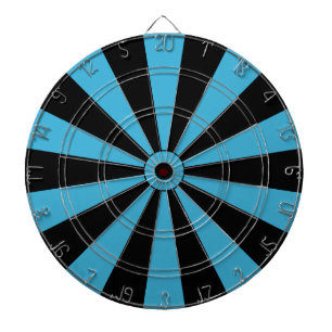 Black and Turquoise Stripe Dart Board