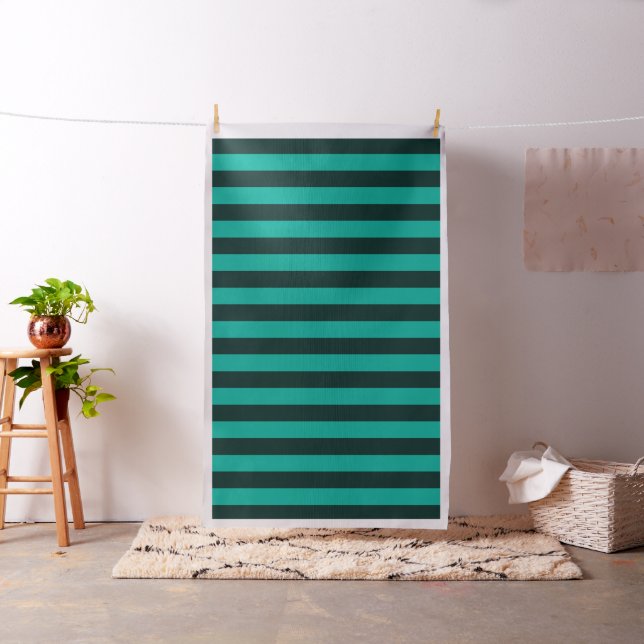 Black and Turquoise Stripes Fabric (In Situ)