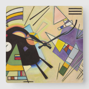Black and Violet by Wassily Kandinsky Square Wall Clock