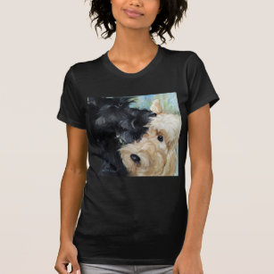 Black and wheaten Scottish terrier scottie art T-Shirt