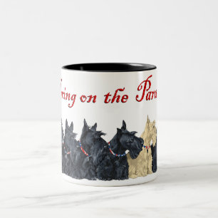 Black and Wheaten Scottish Terriers Two-Tone Coffee Mug
