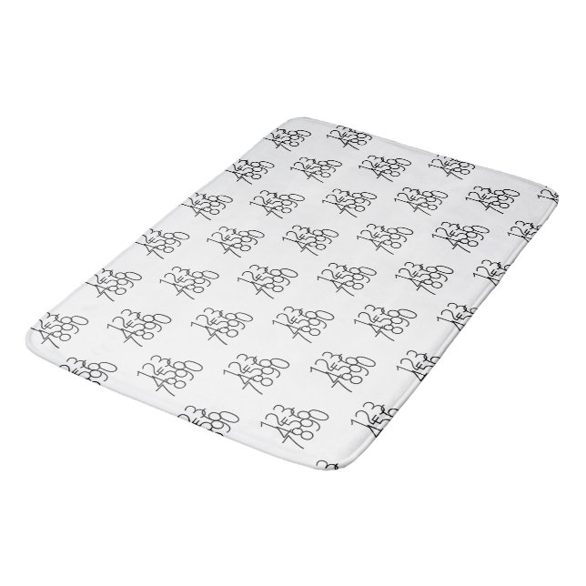 Black and White: 0 to 9 Bath Mat (Angled)