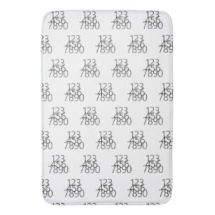Black and White: 0 to 9 Bath Mat