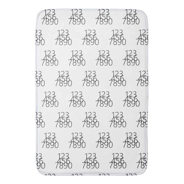 Black and White: 0 to 9 Bath Mat (Front Vertical)