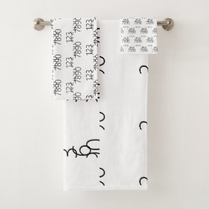 Black and White: 0 to 9 Bath Towel Set