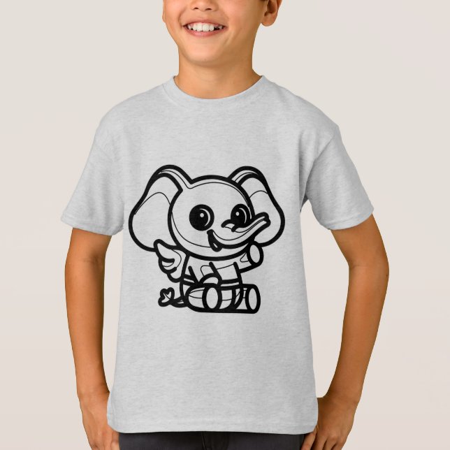 BLACK AND WHITE #11 - Baby angle elephant T-Shirt (Front)