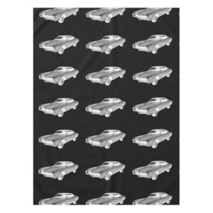 Black And White 1967 Buick Riviera Pop Art Tablecloth