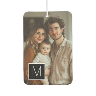 Black and White 1 Photo Collage Custom Monogram Air Freshener