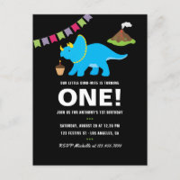 Black and white 1st Birthday Dinosaur themed Party