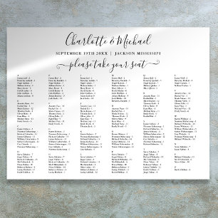 Black And White 200 Names Wedding Seating Chart