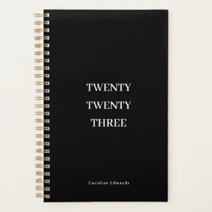 Black and White 2023 Weekly Monthly Productivity Planner